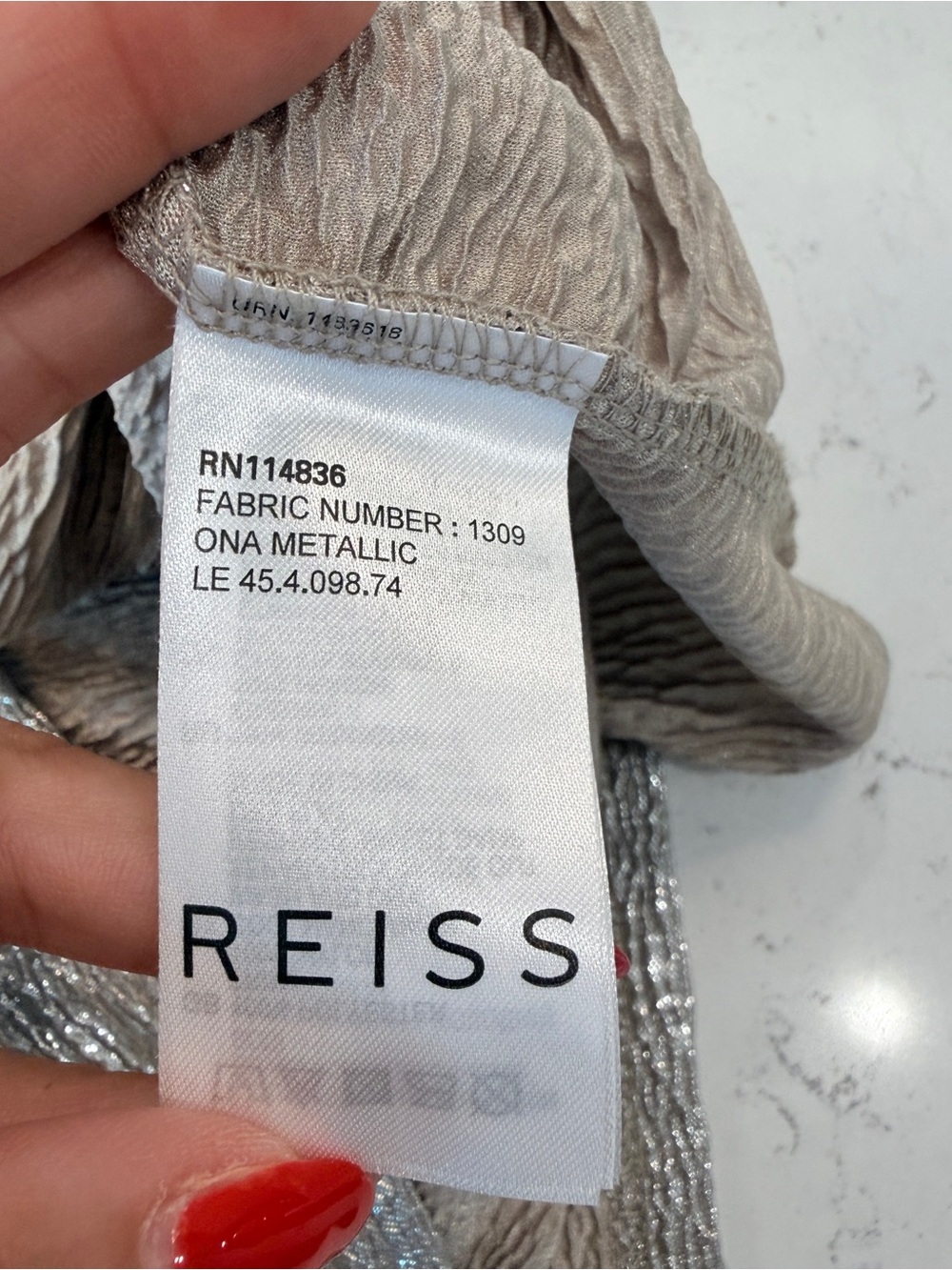 Reiss Silver Metallic V-Neck Camisole - Picture 6 of 7